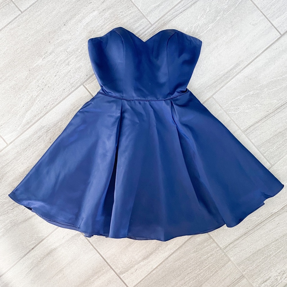 SHERRI HILL 50228 Short Prom Dress Blue